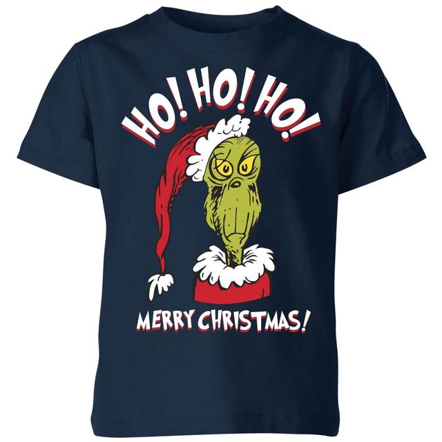 The Grinch Ho Ho Ho Kids Christmas T-Shirt - Navy - 11-12 Years on Productcaster.