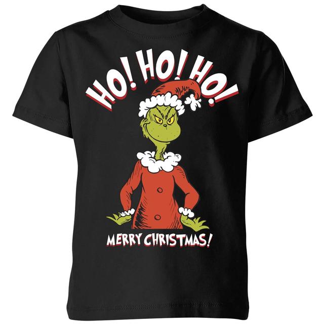 The Grinch Ho Ho Ho Smile Kids Christmas T-Shirt - Black - 3-4 Years on Productcaster.