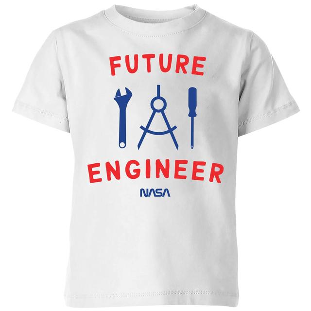 NASA Space Cadets Future Engineer Kids' T-Shirt - White - 5-6 Years on Productcaster.