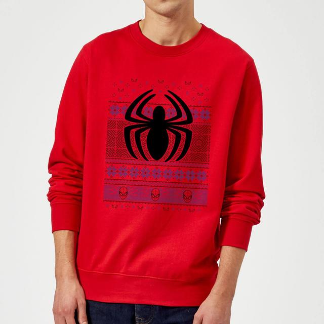 Marvel Avengers Spider-Man Logo Christmas Jumper - Red - S - Rojo on Productcaster.