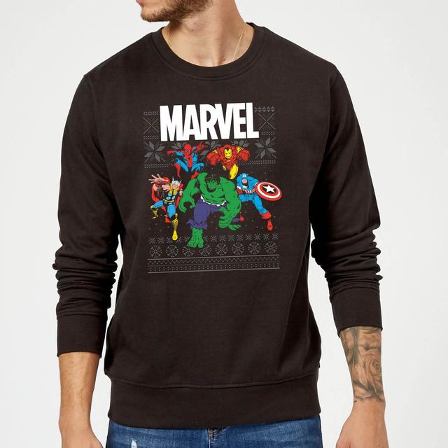 Marvel Avengers Group Christmas Jumper - Black - XXL on Productcaster.