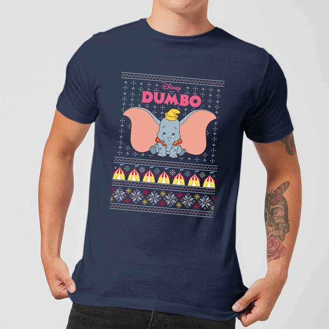 Disney Classic Dumbo Men's Christmas T-Shirt - Navy - L on Productcaster.