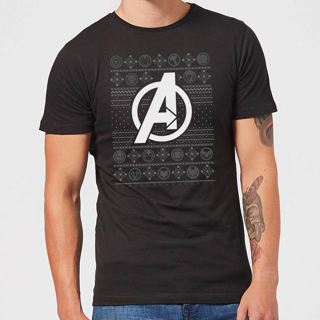 Marvel Avengers Logo Men's Christmas Camiseta - Negra - S on Productcaster.