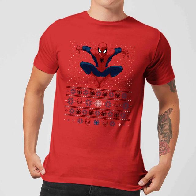 T-Shirt Marvel Avengers Spider-Man Christmas - Rosso - Uomo - L on Productcaster.