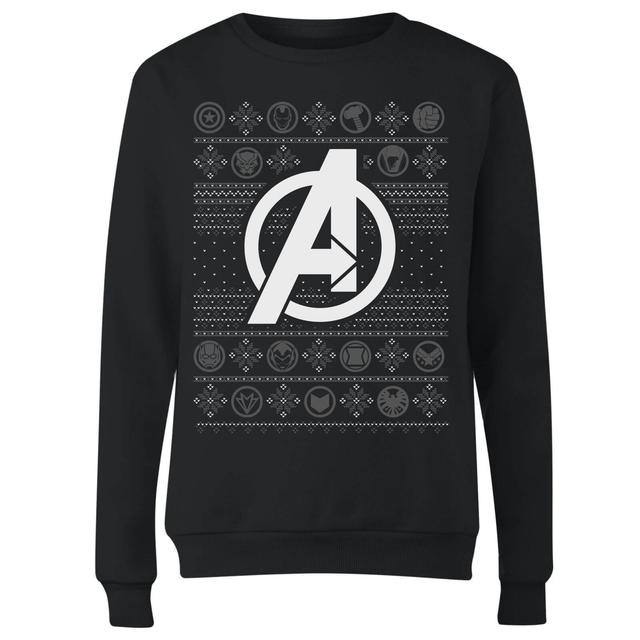 Marvel Avengers Logo Women's Christmas Jumper - Black - M on Productcaster.