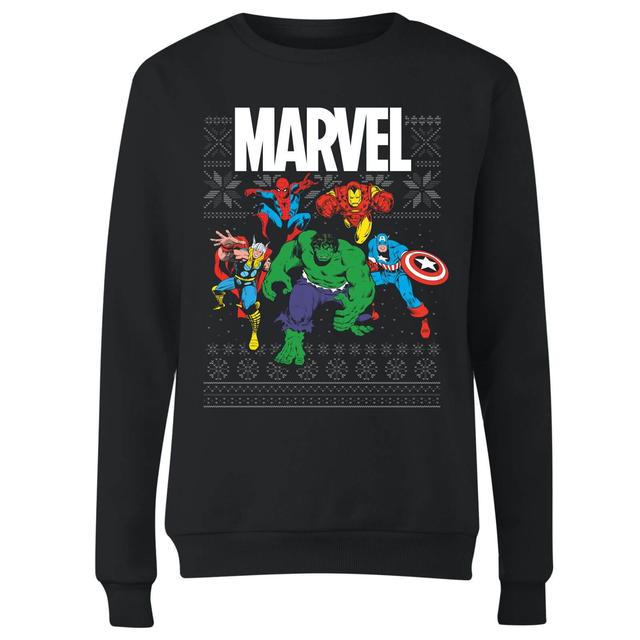 Marvel Avengers Group Women's Christmas Jumper - Black - XL on Productcaster.