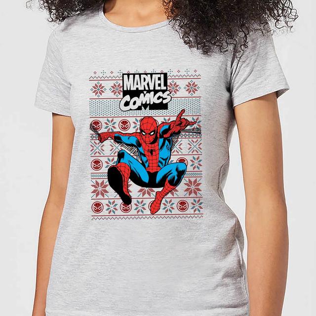 Camiseta navideña para mujer Avengers Classic Spider-Man de Marvel - Gris - M - Gris on Productcaster.