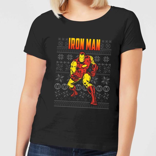 Marvel Avengers Classic Iron Man Camiseta Navideña de Mujer - Negra - S - Negro on Productcaster.