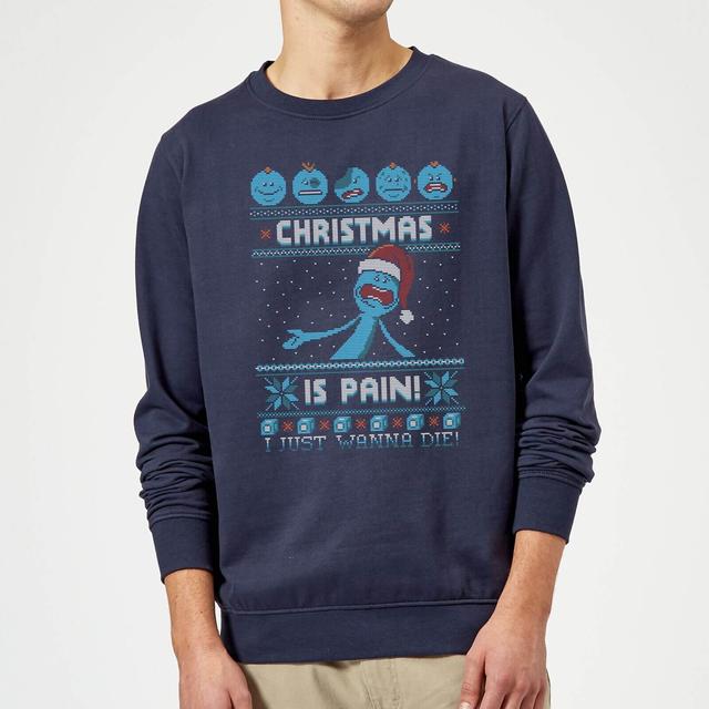 Rick and Morty Mr Meeseeks Pain Christmas Jumper - Navy - S on Productcaster.