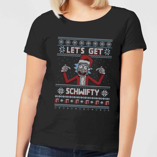 Camiseta navideña para mujer Lets Get Schwifty de Rick and Morty - Negro - XL on Productcaster.