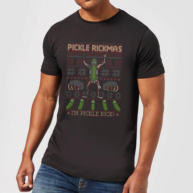 Rick and Morty Pickle Rick Men's Christmas T-Shirt - Black - XS on Productcaster.