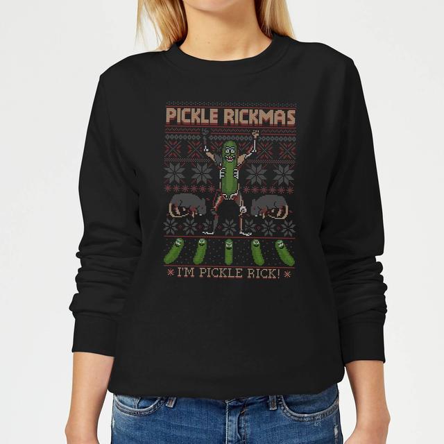 Rick and Morty Pickle Rick Women's Christmas Jumper - Black - XS on Productcaster.