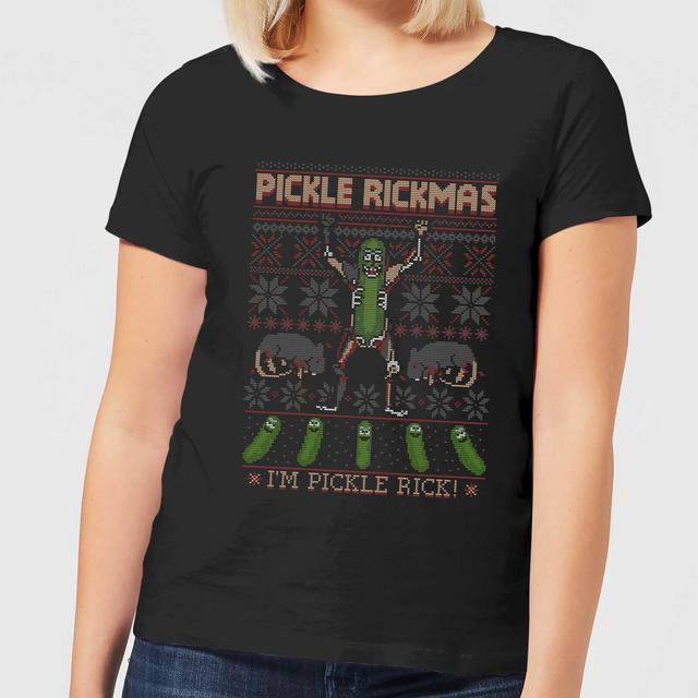 Camiseta navideña Pickle Rick para mujer de Rick and Morty - Negro - M on Productcaster.