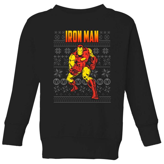 Marvel Avengers Classic Iron Man Kids Christmas Jumper - Black - 7-8 años on Productcaster.