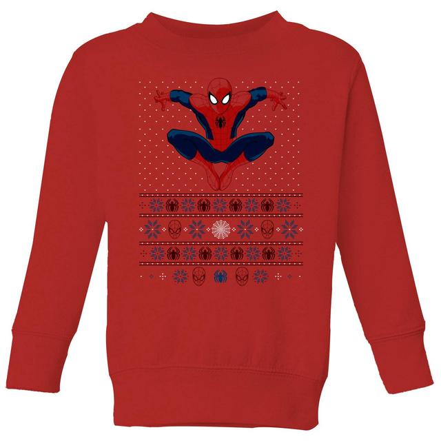 Marvel Avengers Spider-Man Kids Christmas Jumper - Red - 9-10 Years on Productcaster.