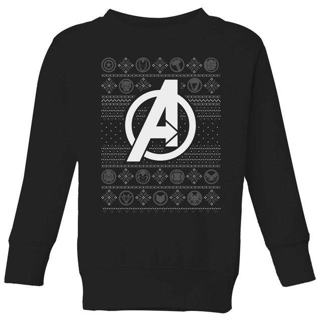 Marvel Avengers Logo Kinder Weihnachtspullover - Schwarz - 5-6 Jahre on Productcaster.