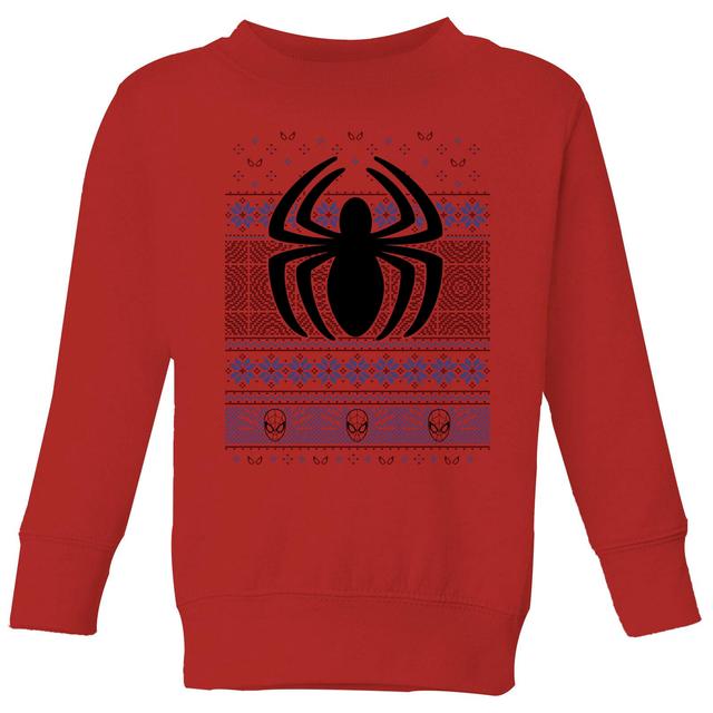 Marvel Avengers Spider-Man Logo Kids Christmas Jumper - Red - 9-10 Years on Productcaster.