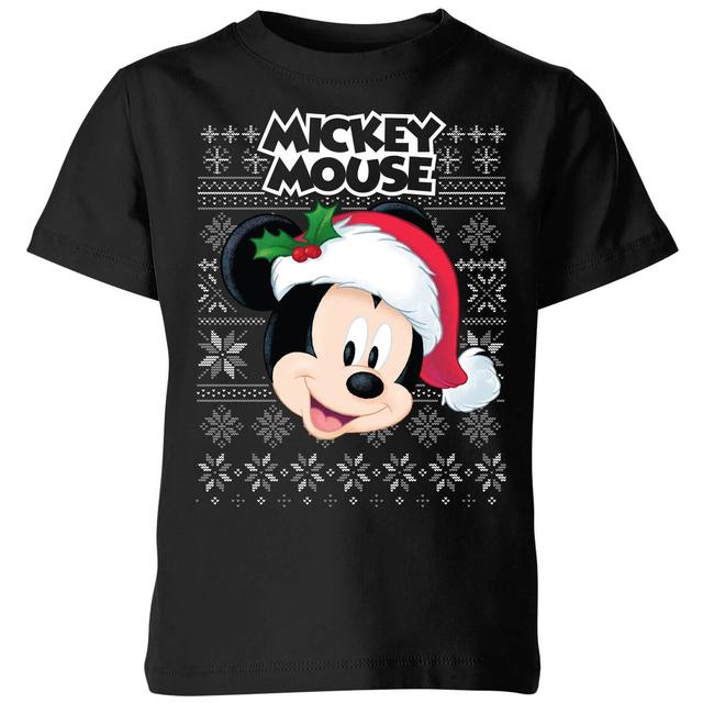 Disney Classic Mickey Mouse Kids Christmas T-Shirt - Black - 11-12 años on Productcaster.