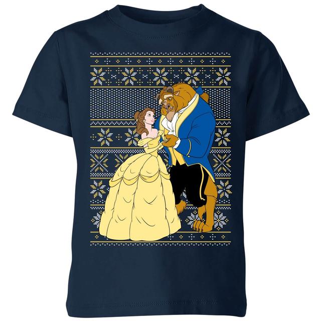 Disney Classic Beauty And The Beast Kinder T-Shirt - Navy - 122/128 (7-8 jaar) - Navy blauw on Productcaster.