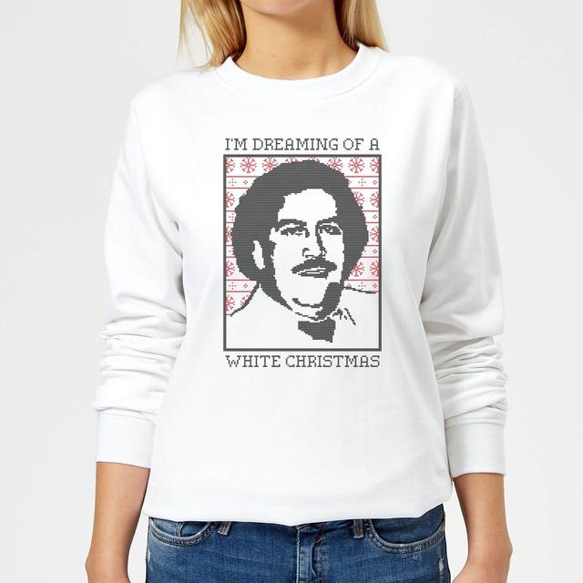 I'm Dreaming Of A White Christmas Pablo Escobar Women's Sweatshirt - White - S - Weiß on Productcaster.