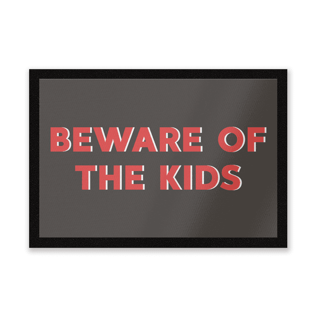 Beware Of The Kids Entrance Mat on Productcaster.