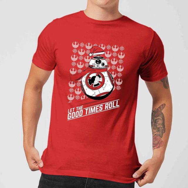 Star Wars Let The Good Times Roll Men's Christmas T-Shirt - Red - L - Rojo on Productcaster.