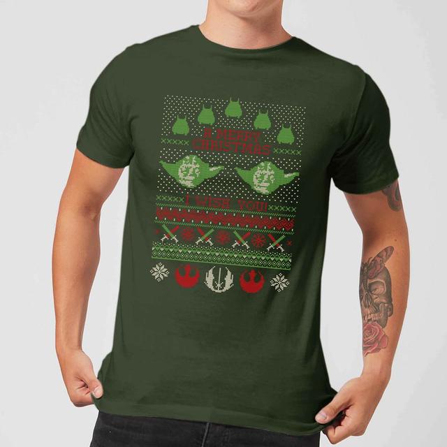 Camiseta navideña para hombre Merry Christmas I Wish You Knit de Star Wars - Verde bosque - XXL - Forest Green on Productcaster.