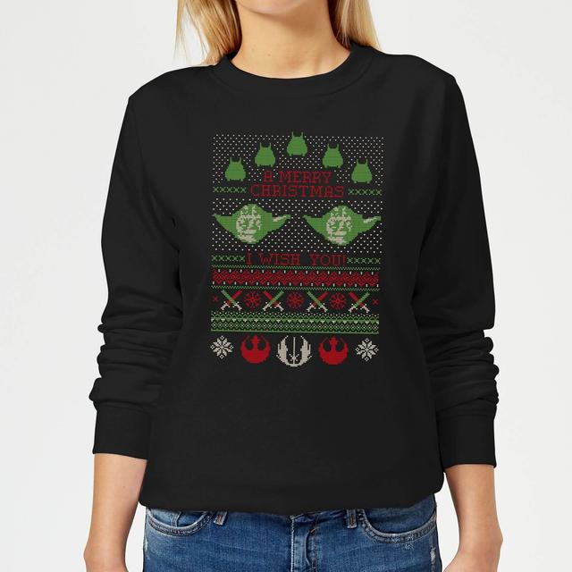 Star Wars Merry Christmas I Wish You Knit Women's Christmas Jumper - Black - XXL on Productcaster.