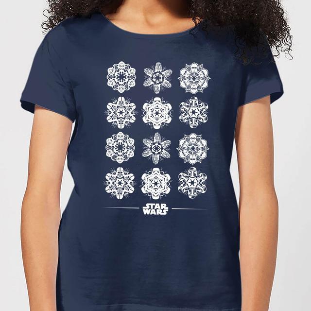 Star Wars Snowflake Damen T-Shirt - Navy Blau - S on Productcaster.