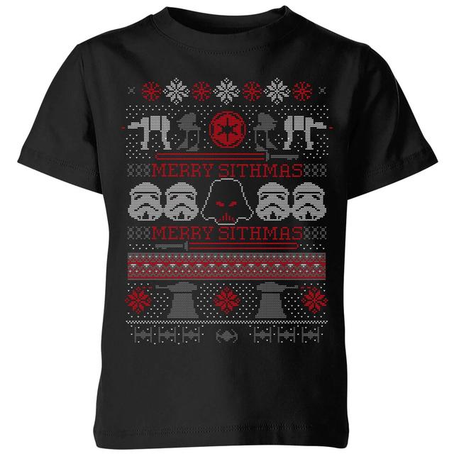 Camiseta navideña Merry Sithmas Knit para niños de Star Wars - Negro - 11-12 años on Productcaster.