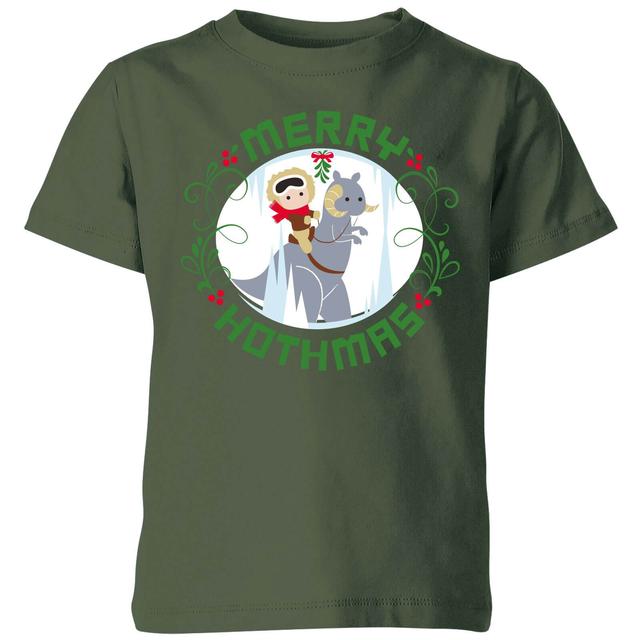 Star Wars Merry Hothmas Kinder T-Shirt - Dunkelgrün - 11-12 Jahre - Forest Green on Productcaster.