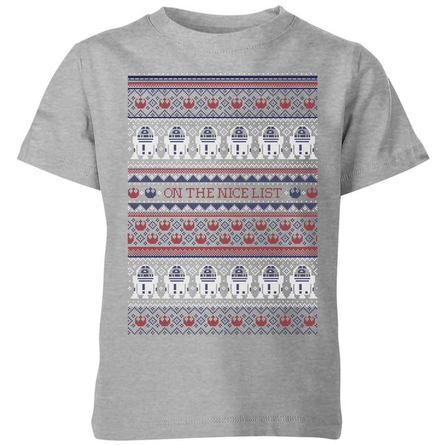 T-Shirt Star Wars On The Nice List Pattern Kids Christmas- Grigio - 9-10 Anni - Grigio on Productcaster.