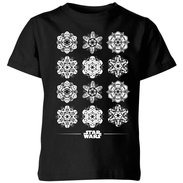 Star Wars Snowflake Kids Christmas T-Shirt - Black - 9-10 Years on Productcaster.