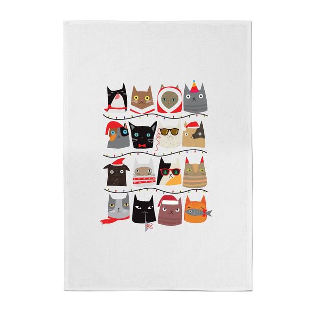 Cat Christmas Cotton Tea Towel on Productcaster.