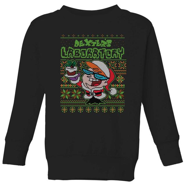 Dexter's Lab Pattern Kids' Christmas Jumper - Black - 5-6 años on Productcaster.