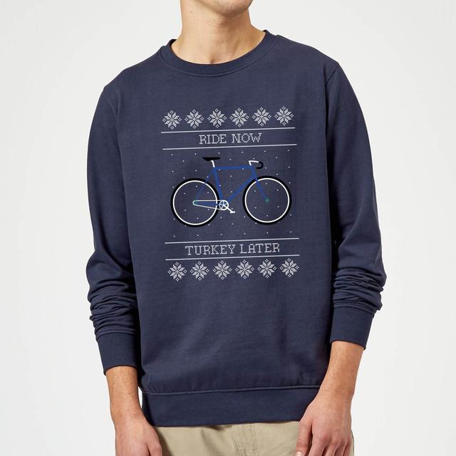 Ride Now, Turkey Later Christmas Jumper - Navy - 5XL on Productcaster.