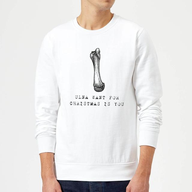 Ulna Want for Christmas Is You Christmas Sweatshirt - White - M - Weiß on Productcaster.