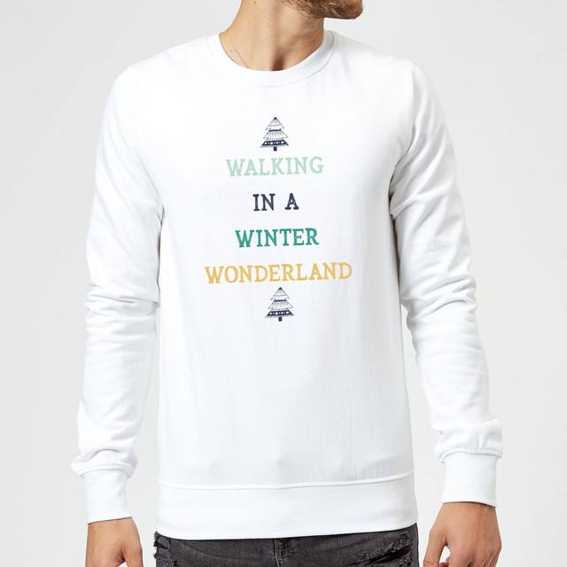 Walking In A Winter Wonderland Christmas Sweatshirt - White - L - Weiß on Productcaster.