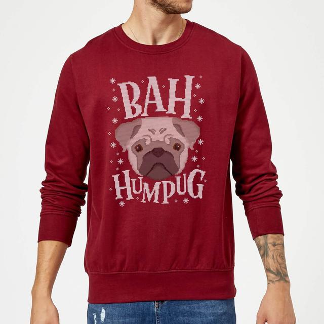 Bah Humpug Christmas Sweatshirt - Burgundy - L on Productcaster.