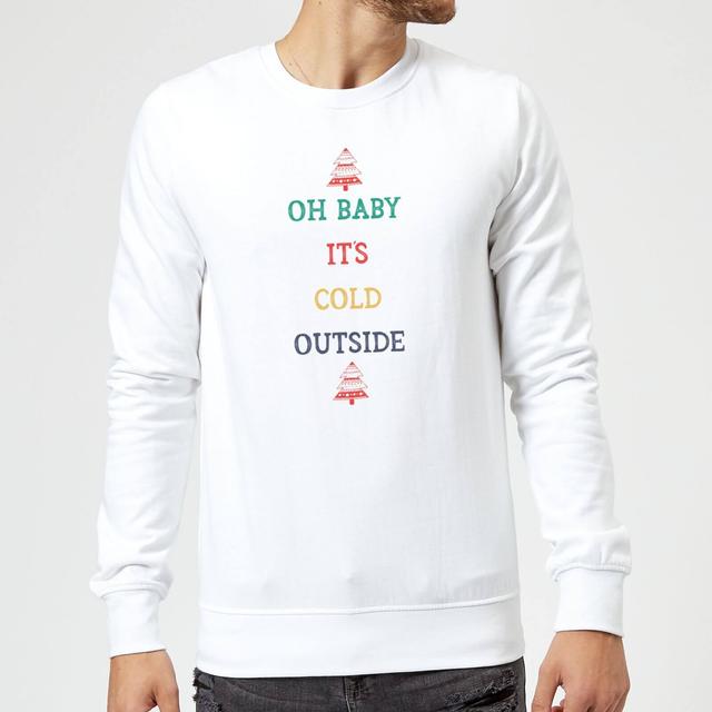 Oh Baby It's Cold Outside Christmas Sweatshirt - White - L - Weiß on Productcaster.