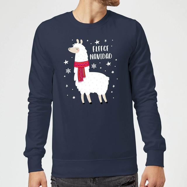 Fleece Navidad Christmas Sweatshirt - Navy - S on Productcaster.