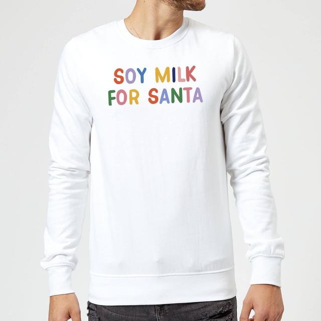 Soy Milk for Santa Christmas Sweatshirt - White - M - Weiß on Productcaster.