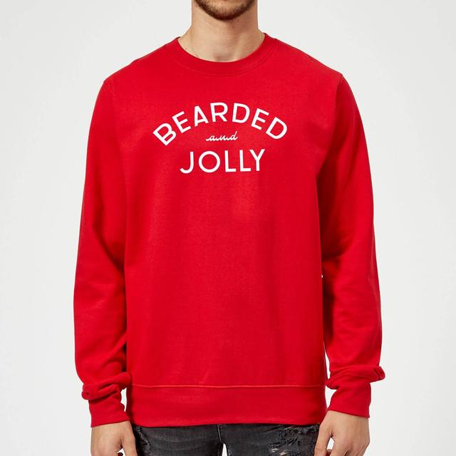 Bearded and Jolly Christmas Sweatshirt - Red - L on Productcaster.