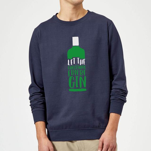 Let The Christmas Fun Be Gin Christmas Sweatshirt - Navy - XL on Productcaster.