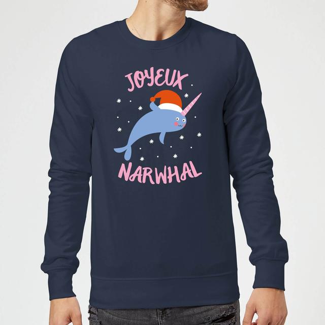 Joyeux Narwhal Christmas Sweatshirt - Navy - XXL on Productcaster.