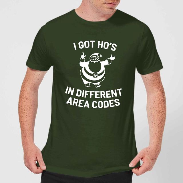 I Got Ho's In Different Area Codes Men's Christmas T-Shirt - Forest Green - S - Forest Green on Productcaster.