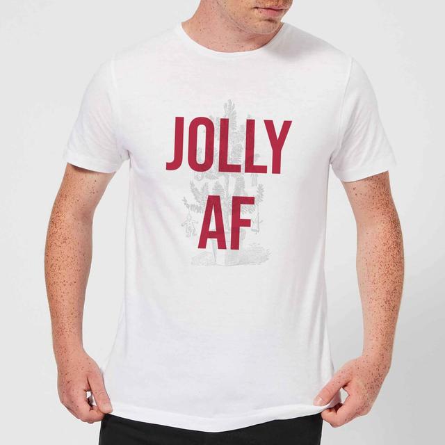 Jolly AF Men's Christmas T-Shirt - White - 5XL on Productcaster.