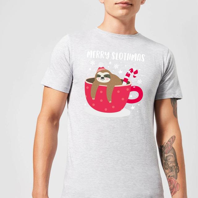 Merry Slothmas Men's Christmas T-Shirt - Grey - S - Grau on Productcaster.