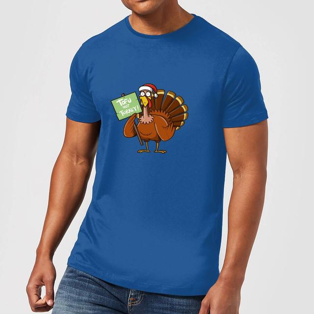 Tofu Not Turkey Men's Christmas T-Shirt - Royal Blue - XL - Royal Blue on Productcaster.