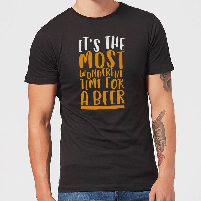 It's The Most Wonderful Time for A Beer Men's Christmas T-Shirt - Black - L on Productcaster.